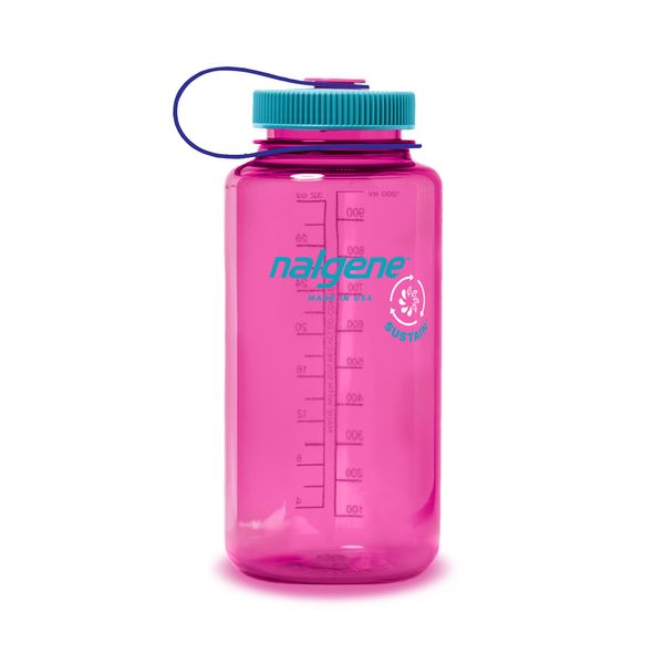 Nalgene Tritan Renew Water Bottle with Wide Mouth 3.2 gal (1.0 L) Heat Resistant Cold Resistant Climbing Outdoor Trail Accessories Camping BBQ Emergency Ice Stocker Sports Everyday Use Stylish Easy