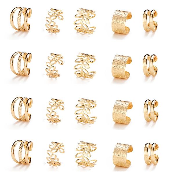 Gold Sliver Hair Jewelry for Braids with Crystal Rhinestone for Women Men Hair Accessories Braids, 20 PCS Dreadlock Braid Clips Non-Piercing Ear Cuffs Clip Jewelry (Gold)