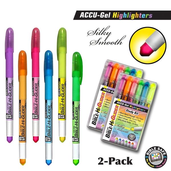 Accu-Gel Bible Highlighter Study Kit (Set of 6) - 2 Sets