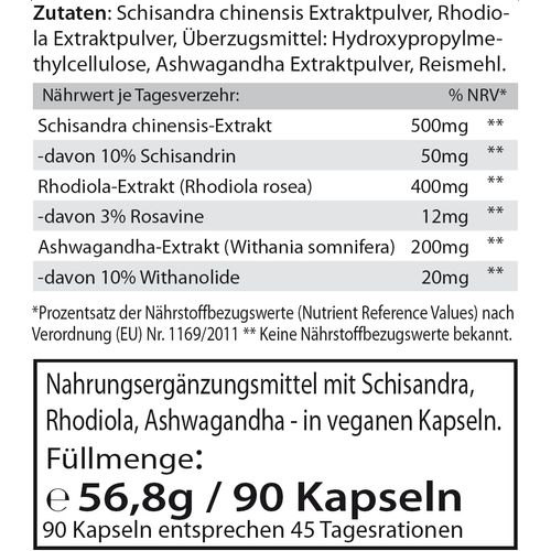 Get UP® Relax Adaptogen Complex with Ashwagandha, Rhodiola, Schisandra, 90 Capsules, Vegan & High Dose