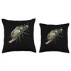 Japanese Beetle On A Branch Throw Pillow