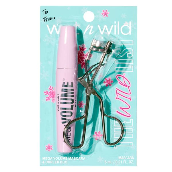 wet n wild The Wild List Mega Volume Mascara and Curler Duo | Holiday Gift Sets | Stocking Stuffers