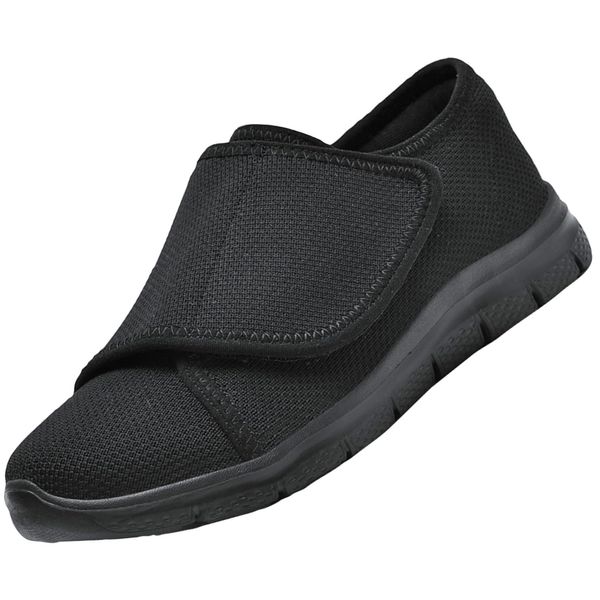 ZUSERIS Nursing Shoes, Rehabilitation Shoes, Men's, Women's, Slip-on, Sneakers, Elderly, Lightweight, Anti-Slip, Velcro, Velcro, Wide, Soft, Walking Bunions, Black