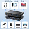 USB 3.0 Switch Selector for 2 Computers, USB Switcher Sharing 4 USB Devices Peripheral Hub for Mouse, Keyboard, Scanner, Printer; for Mac/Windows/Linux; 2 Pack USB Cables Included…