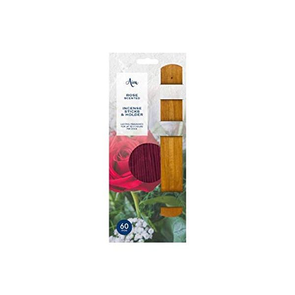 Incense Starter Pack - 60 Stickers plus Holder - 3 Fragrances (Rose)