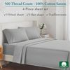 Luxury Cotton Sateen Full Sheets Set - Light Grey Sheet Set, 500 Thread Count 10