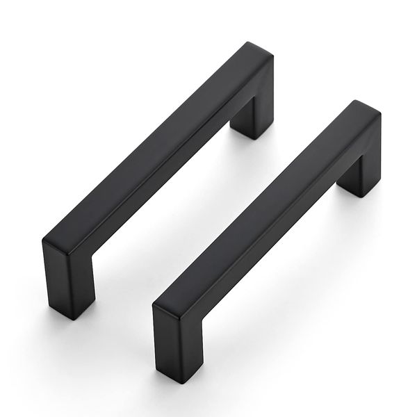 Ravinte 18 Pack 4 Inch Kitchen Square Cabinet Handles Matte Black Cabinet Pulls Black Drawer Pulls Kitchen Cabinet Hardware Kitchen Handles for Cabinets Cupboard Handles Drawer Handles