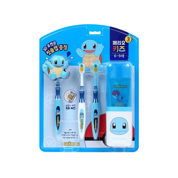 Pariyo Kids Pokemon Toothbrush Set Stage 3 (Ages 6 and up) Squirtle 1+1