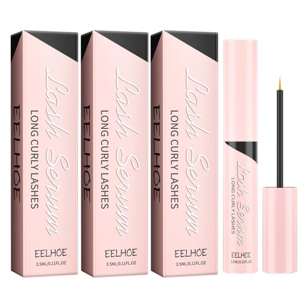 Eyelash Growth Serum Lash Serum Lash Enhancing Serum Boosting Lash Conditioner for Natural Fuller Thicker Longer Looking Eyelashes Healthier Vegan Cruelty-Free (3P PINK)