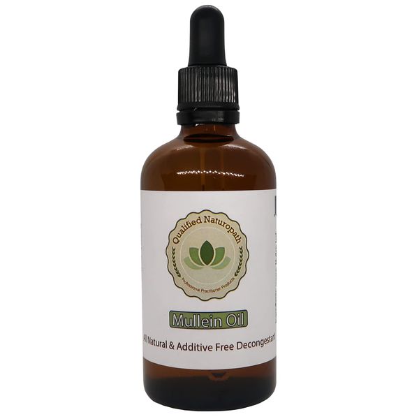 Mullein Oil Liquid Drops - 110ml - in a Glass Bottle with Pipette