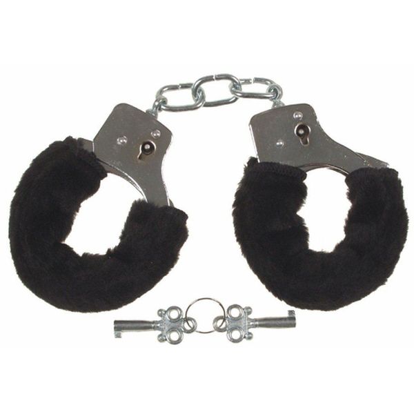 SHATCHI Handcuffs with 2 Keys Police Cosplay Girls Hen Night Out Bridal Bachelorette Ball Party Games Fancy Dress Accessories Fun Gifts, Unisex Adult, Black, One Size