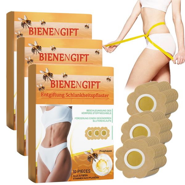 Bee Venom Patches 30pcs - Bee Venom Patches - Bee Venom Lymphatic Drainage - Women&Men Skin Care Body Shaping Patch - Bee Venom Body Shaping Stickers for Body,Leg,Arm,Belly
