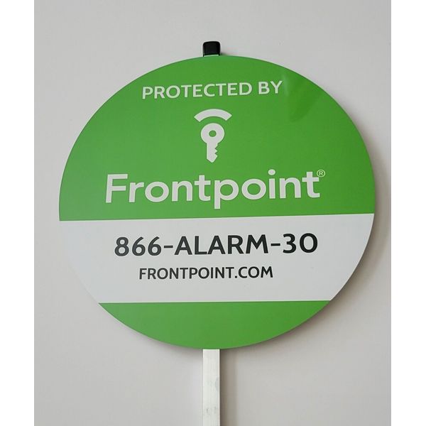 FrontPoint 100% aluminum yard sign 10" circle.