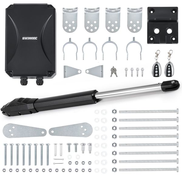 CO-Z Automatic Swing Gate Opener Kit w Remotes for 880lb 20ft Heavy Duty Doors