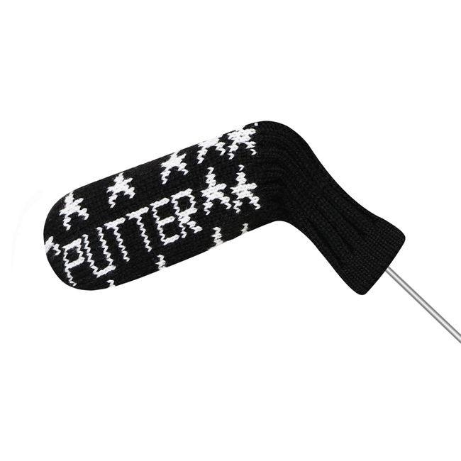 LeFeng Golf Blade Putter Cover - Knit Ping Putter Headcover - Premium Lightweight and Durable Material - Multiple Personalized Patterns - Perfect for Most Blade Putters (Black Stars)