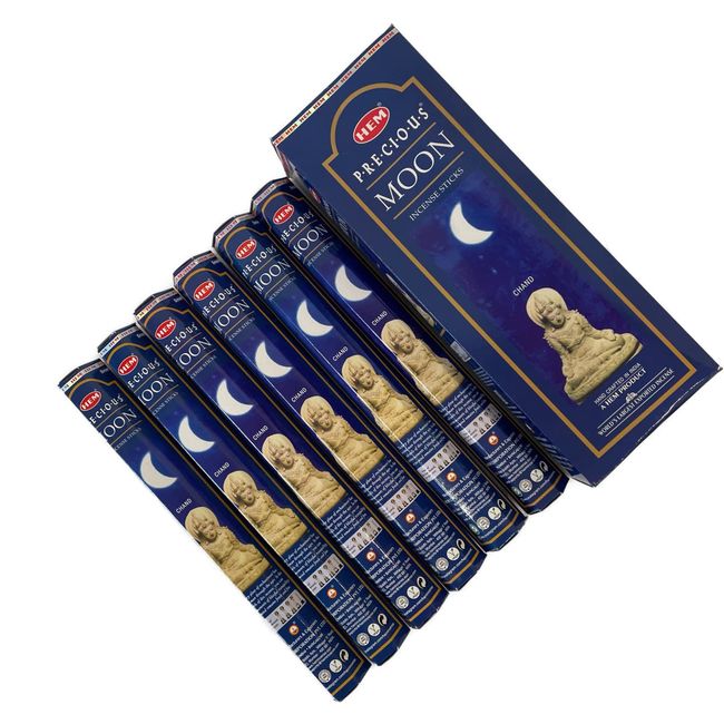 HEM Incense Stick, Hexa Pack, The Moon, Hexagonal (20 Pieces) x 6 Boxes