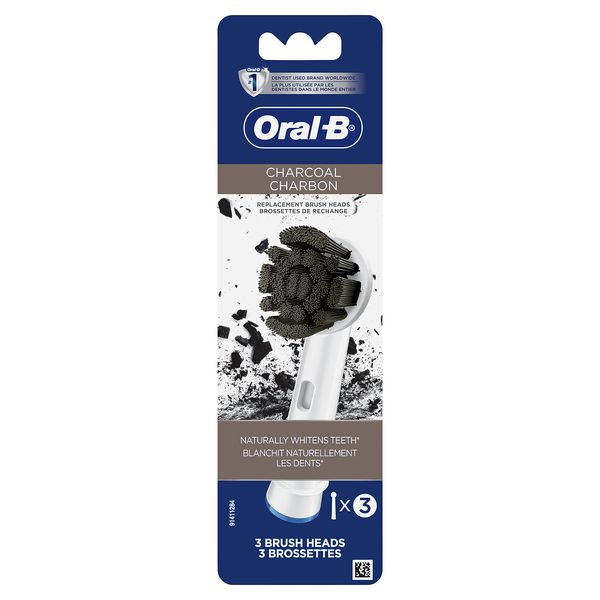 Oral-B Charcoal Electric Toothbrush Replacement Brush Heads Refill, 3 Count