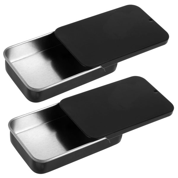 Wanmu 2 Stück Kleine Metalldöschen, Blechdosen Metall Boxen Rechteckige Aufbewahrungsbox Metallbox Behälter für Bonbons Geschenke Schmuck Basteln