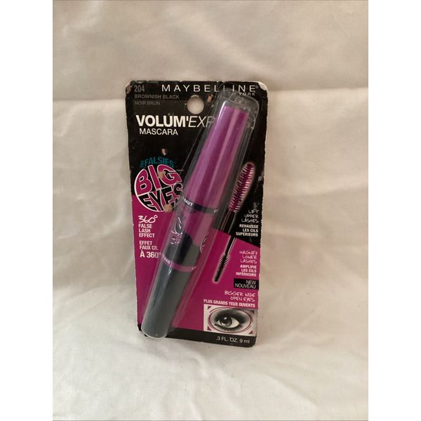 MAYBELLINE Volum Express Falsies Big Eyes Mascara #204 BROWNISH BLACK Dam Pack