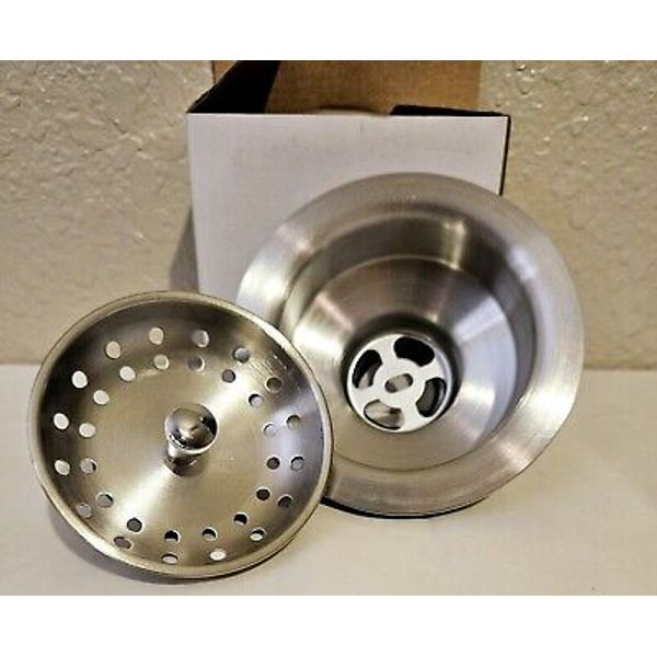 Kitchen Sink Drain With Strainer Stopper Basket New 4.25" Stainless Steel UFC