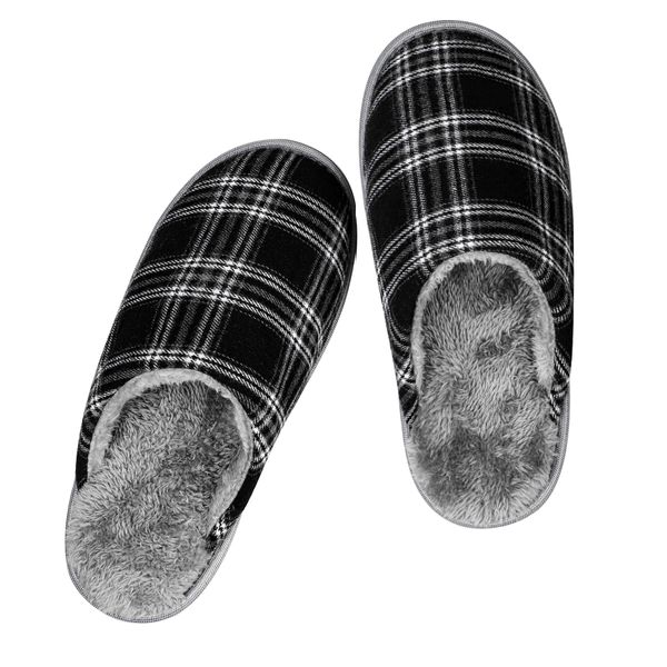 riemot Slippers, Women's Room Shoes, Men's House Slippers, Toilet Room Shoes, Washable Slippers, Easy to Wear House Slippers, 9.8 - 12.6 inches (25 - 32 cm), multicolor (black / white)