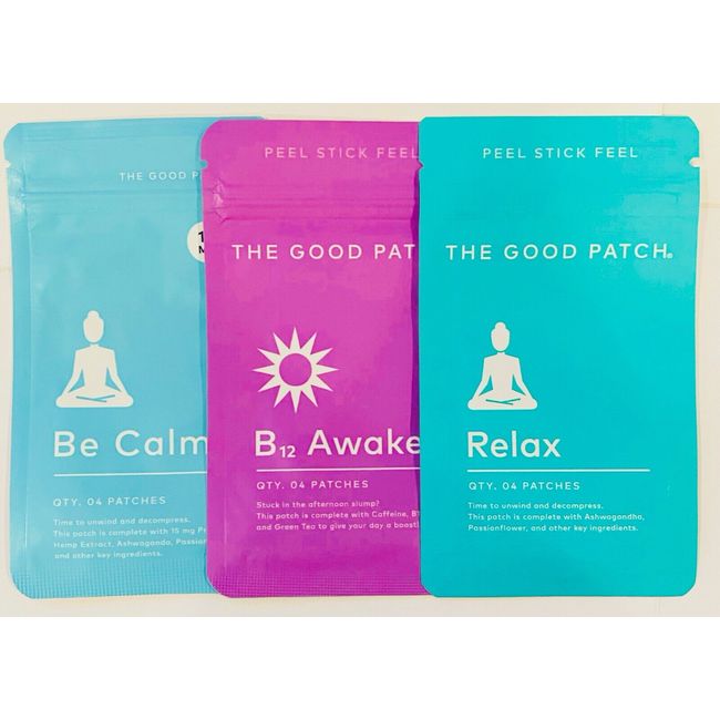 BE CALM | B12 AWAKE | RELAX | 12 Patches! Energy Boost + Relax + Zen