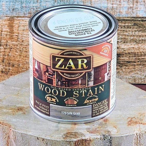 ZAR Oil Based Interior Wood Stain 170 Silk Gray 1/2 PT 236 ml Premium Quality