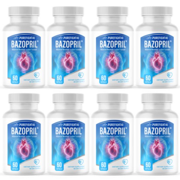 Bazopril Capsules, Advanced Metabolic Support Formula-8 Bottles