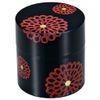HAKOYA tea container flower black Stamped 56752