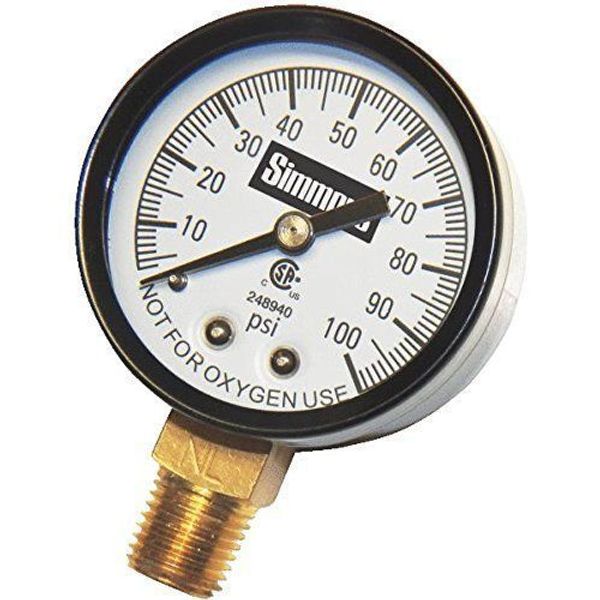 NEW SIMMONS 1305 100  PSI 1/4" LEAD FREE WELL PUMP WATER PRESSURE GAUGE