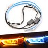 2pcs 60cm LED DRL Light Amber Sequential Flexible Turn Signal Strip Headlight