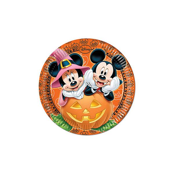 Pappteller für Halloween-Partys, Disney-Motiv Micky Maus, 23 cm, 8 Stück