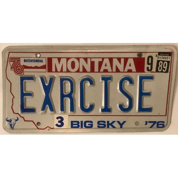 Vanity EXERCISE license plate Fitness Health Sport Coach Class Physical Activity