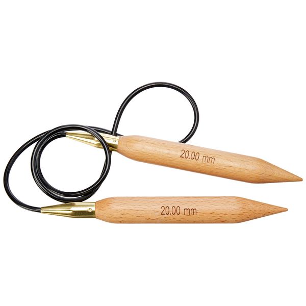 KnitPro KP35350 100 cm x 20 mm Basix Fixed Circular Needles, Birch Beige