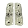Pearl Masonic Engraved Full Size 1911 Grips