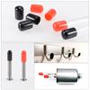 sourcing map 10pcs Rubber End Caps 28mm ID Vinyl Round End Cap Cover Screw Thread Protector Dark Grey