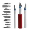 13pc Hobby Knife Razor Blade Set Kit w Case Cutter Tool Exacto Precision Cutting