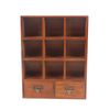 Book Display Shelf Organizer Display Rack 2 Drawers Wooden 9-Cube 