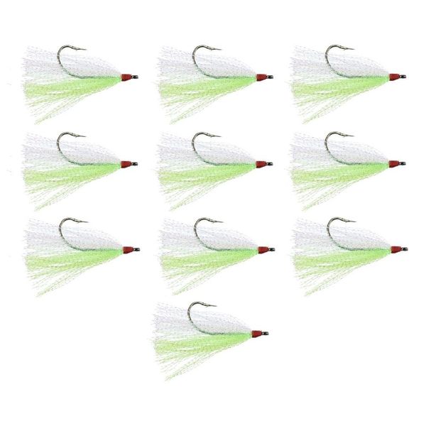LAST CAST TACKLE Bucktail Teaser with 5/0 Hook (Green/White)