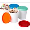 FOUR Ice Cream Containers- 1 Quart Freezer Storage Tubs with Silicone Lids