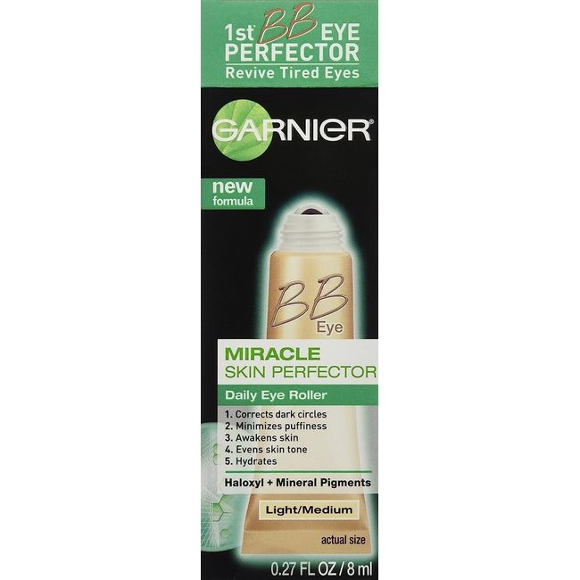 Garnier Skin BB Eye Miracle Skin Perfector Eye Roller, Light/Med, 0.27 Fluid Ou