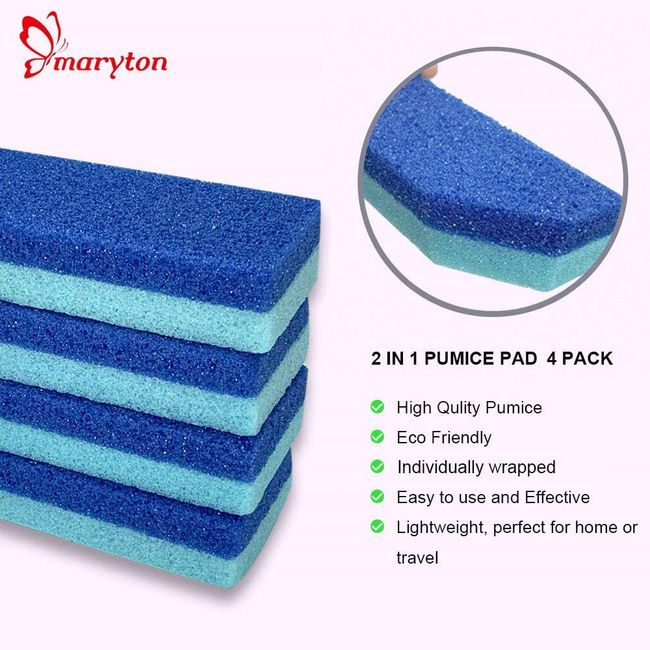 Foot Pumice Stone for Feet Hard Skin Callus Remover and Scrubber (Pack of 4) (Blue)