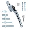 FixRello Universal Inline uPVC Window Handle – Lockable, Ambidextrous, Multi-Spindle – Chrome (1 Pack)