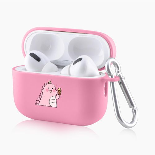 Cartoon Ice Cream Dinosaur Pattern Case for Airpods Pro 2nd Gen,Cute Animal Case for Airpods Pro 2 Soft TPU Protective Cover with Keychain for Girls Kids Teen(Pink&Ice Cream Dinosaur)