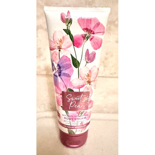 Bath & Body Works Sweet Pea Body Cream 8 oz NEW Pink Oct