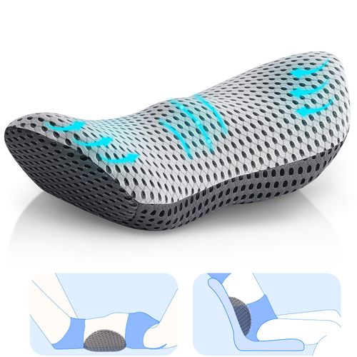 Powerole Lumbar Support Pillow,Memory Foam pad is Used to Relieve Lower Back Pain,which can be Easily Fixed with Bandages Black in The Back of Office Chairs,Cars,beds and Other Places