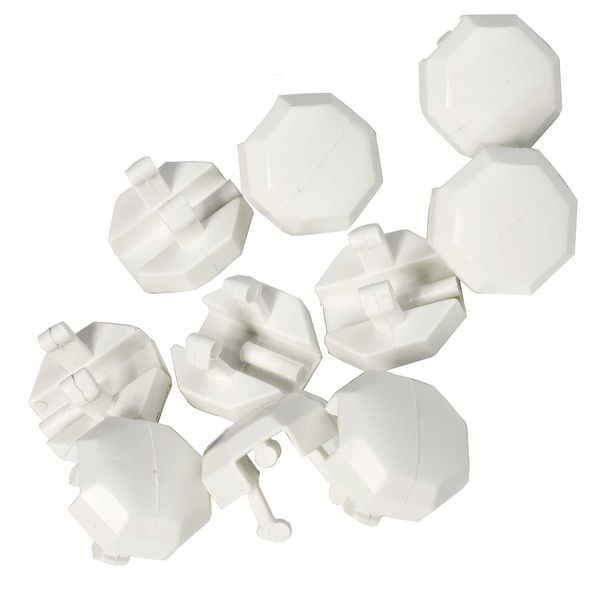 JCP 10 x White Round UPVC Window Drainage Cap Octagonal Face Drain Covers for Windows Doors