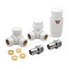 White Corner TRV Thermostatic Radiator Towel Rail Valves