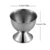 REOVE Egg Cups Set Stainless Steel Soft Boiled Egg Cups Holder Stand Egg Cup Tray Include 4 Eggs Kitchen (Silver)