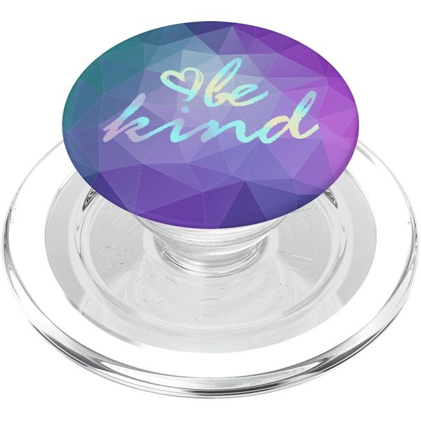 Rainbow Be Kind Teal Purple Polygon PopSockets MagSafe PopGrip for iPhone